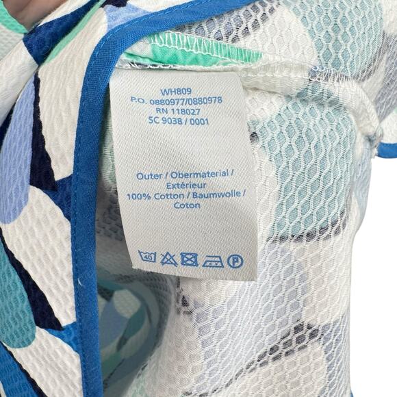 Boden Boden Phyllis Blue Scalloped Mermaid Textured Sleeveless Shift Dress - Picture 11 of 12